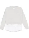 DKNY POPLIN-INSERT SWEATSHIRT