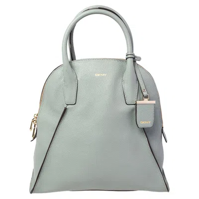 Dkny Powder Blue Leather Dome Satchel