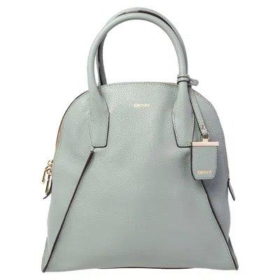 Dkny Powder Leather Dome Satchel In Blue