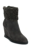 Dkny Powell Faux Shearling Lined Wedge Boot In Black
