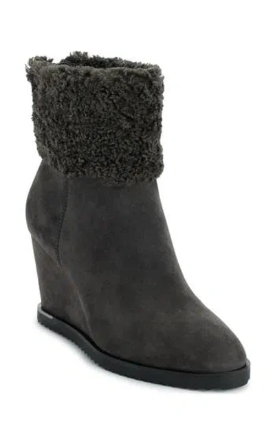 Dkny Powell Faux Shearling Lined Wedge Boot In Black