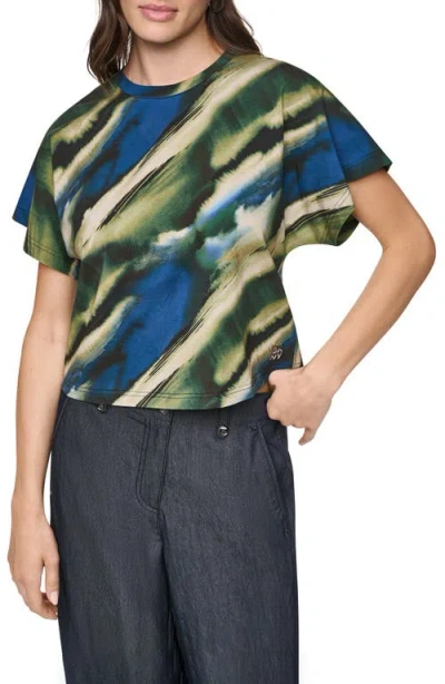 Dkny Print Dolman Sleeve Top In Multi