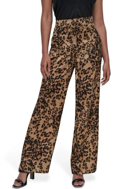 Dkny Print Drawstring Wide Leg Pants In Multi