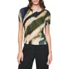 Dkny Print Mixed Rib Sweater In Multi