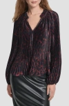 Dkny Print Pleated Top In Animal Print