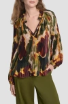 Dkny Print Pleated Top In Multi