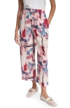 Dkny Print Pull-on Linen Pants In Multi