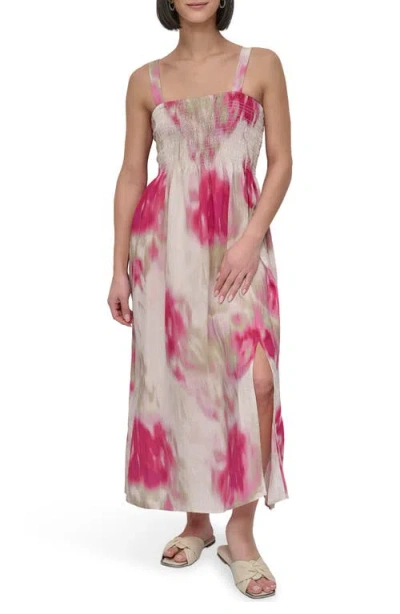 Dkny Print Rumple Voile Sleeveless Maxi Dress In Multi