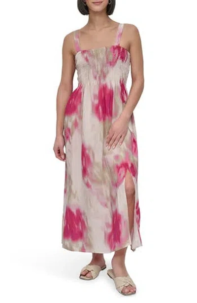 Dkny Print Rumple Voile Sleeveless Maxi Dress In Multi