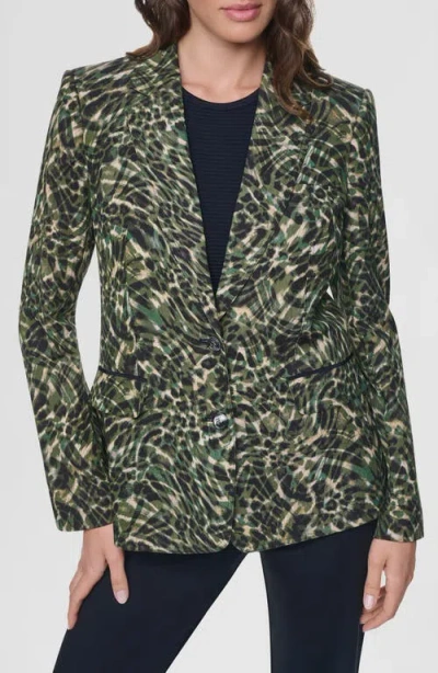 Dkny Print Sanded Twill Blazer In Multi