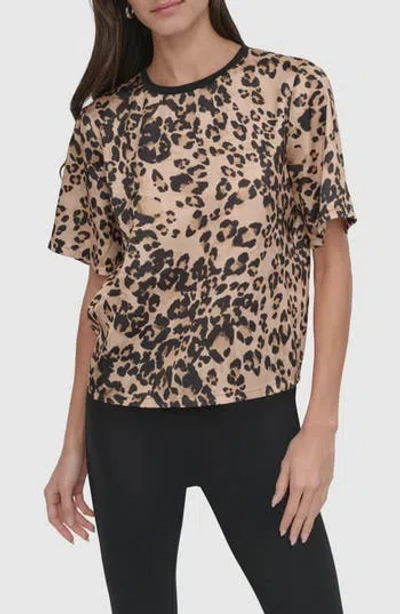 DKNY DKNY PRINT SCARF TWILL SHORT SLEEVE TOP