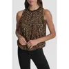 Dkny Print Sleeveless Chiffon Bubble Top In Multi