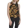 Dkny Print Sleeveless Chiffon Bubble Top In Multi