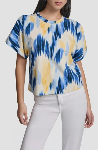 Dkny Print Tee Shirt In Blue