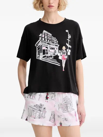 Dkny Print-detail Short-sleeve Pajamas In Pink