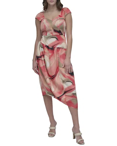 Dkny Printed Asymmetrical Dress In Multi