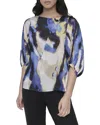 Dkny Printed Blouse In Multi