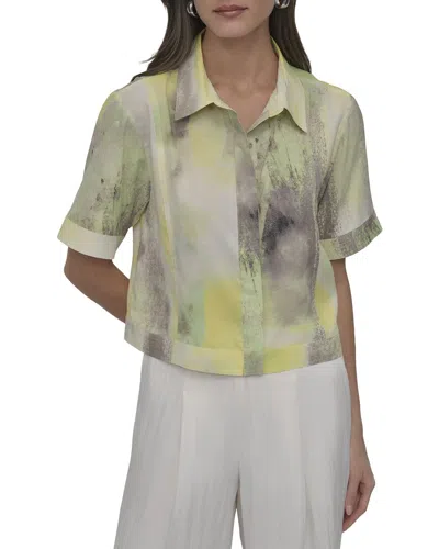 Dkny Printed Camp Shirt In Multi