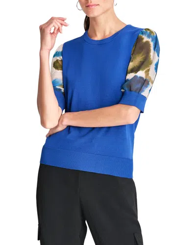 Dkny Printed Crinkle Chiffon Blouse In Multi