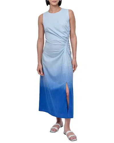 Dkny Printed Dip Dye Midi Dress In Blue
