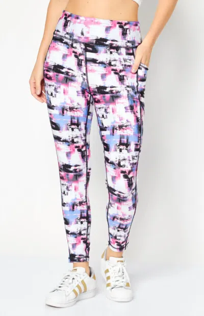 Dkny Printed High-waist 7/8 Legging In Black Multi