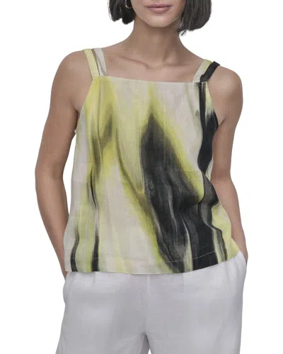 Dkny Printed Linen Top In Multi