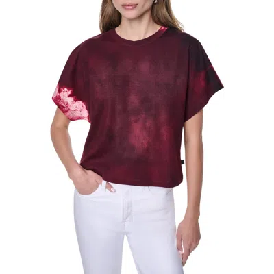 Dkny Printed Short Sleeve T-shirt In Burgundy
