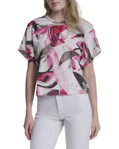 Dkny Printed Wide Sleeve Shirt In Pink