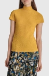 Dkny Pucker Knit Top In Goldenrod