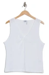 Dkny Pucker Twist V-neck Tank In White