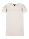 Dkny Puff-sleeve Logo Dress In Neutral