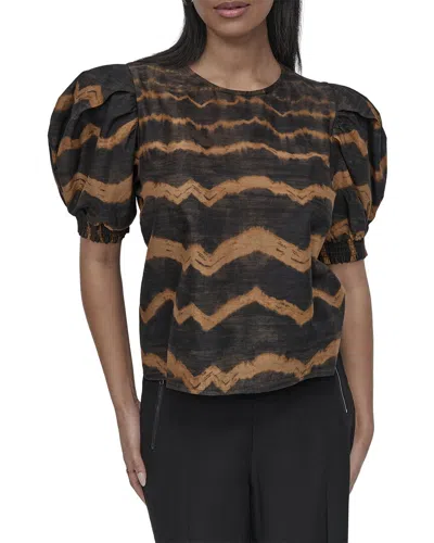 Dkny Puff Sleeve Shirt In Multi