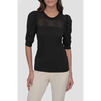 Dkny Puff Sleeve Sweater In Black