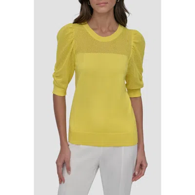 Dkny Puff Sleeve Sweater In Daffodil