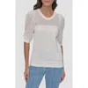 Dkny Puff Sleeve Sweater In Ivory