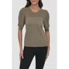 Dkny Puff Sleeve Sweater In Utility Green
