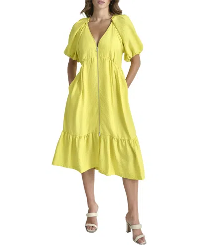 Dkny Front-pocket Dress In Yellow