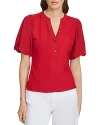 Dkny Puffed Sleeve Top In Red