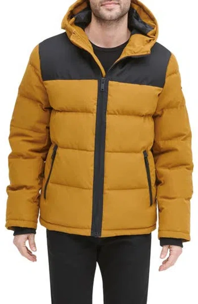 Dkny Puffer Jacket In Yellow
