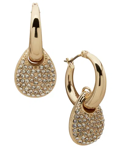 Dkny Puffy Charm Hoop Earrings In Crystal