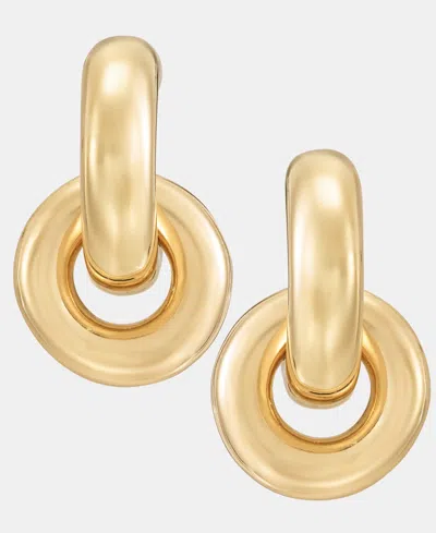 Dkny Puffy Door Knocker Drop Earrings In Gold