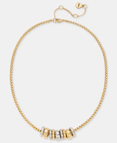 Dkny Puffy Rondelle Bead Statement Necklace, 16" + 3" Extender In Gold
