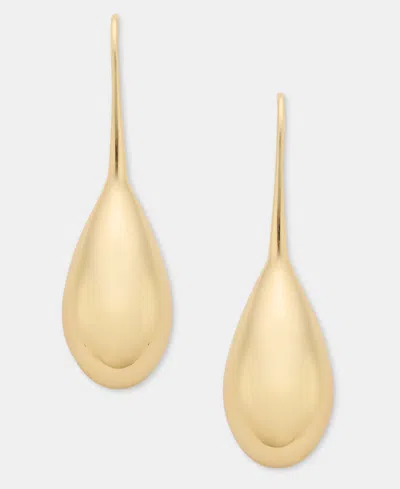 Dkny Puffy Teardrop Threader Earrings In Gold