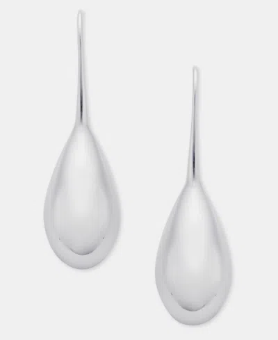 Dkny Puffy Teardrop Threader Earrings In Silver