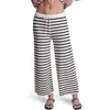 Dkny Pull On Drawstring Knit Pants In Multi