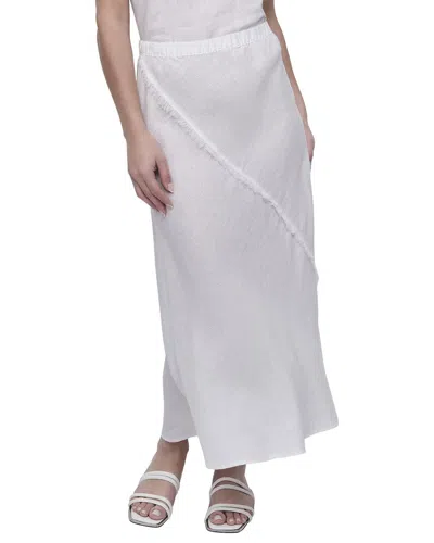 Dkny Pull On Linen Skirt In White