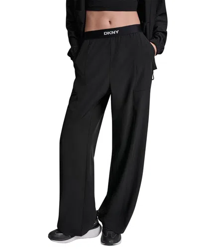 Dkny Pull On Logo Pant In Black