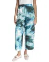 Dkny Pull On Printed Linen Pant In Blue