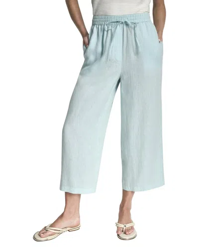 Dkny Pull On Straight Leg Linen Pant In Green