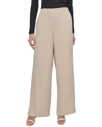 Dkny Pull-on Wide Leg Pant In Brown
